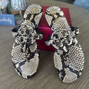 Tory Burch Snake Print Sandals